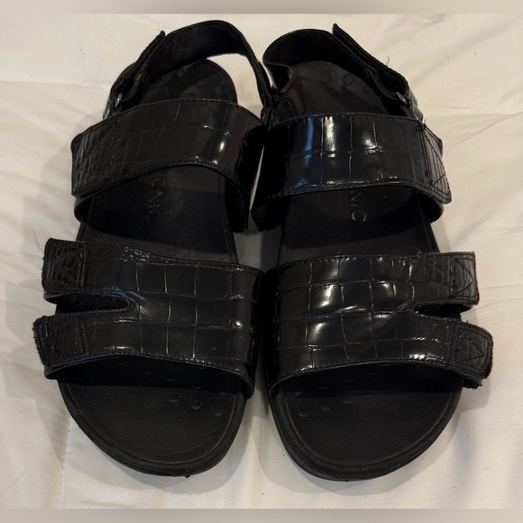 Vionic Women’s Roma Platform Wedge Sandals Black Croc Print Size 10 2" Heel Area - Picture 3 of 6